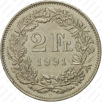 2 франка 1991 [Швейцария] - Реверс
