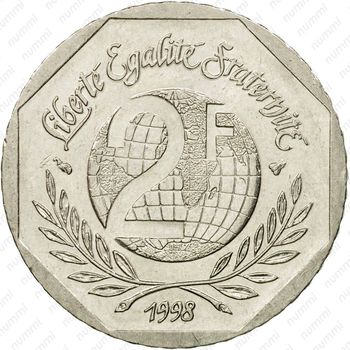 2 франка 1998, 50 лет Декларации [Франция] - Реверс
