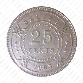 25 центов 2003, Белиз [Белиз] - Реверс