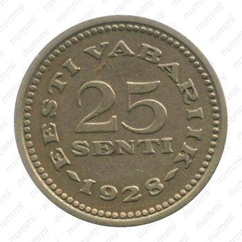 25 сентов 1928 [Эстония] - Реверс