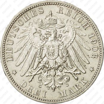 3 марки 1908, F, Вюртемберг [Германия] - Реверс