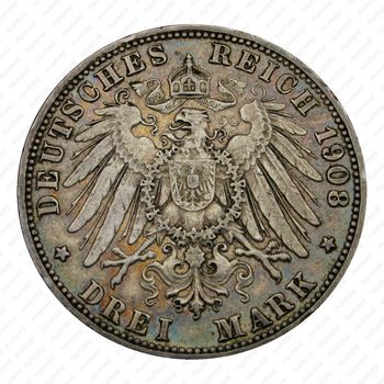 3 марки 1908, G, Баден [Германия] - Реверс