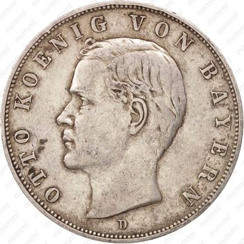 3 марки 1909, D, Бавария [Германия] - Аверс