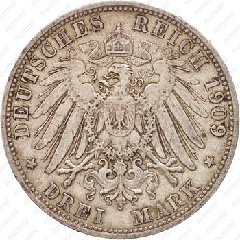 3 марки 1909, D, Бавария [Германия] - Реверс