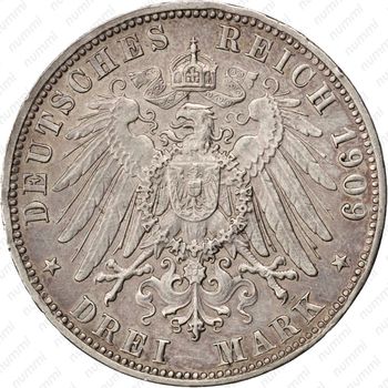 3 марки 1909, F, Вюртемберг [Германия] - Реверс