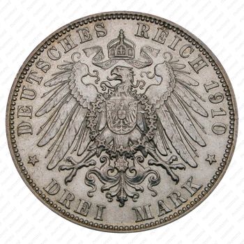 3 марки 1910, D, Бавария [Германия] - Реверс
