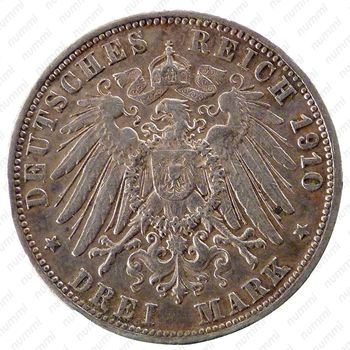 3 марки 1910, F, Вюртемберг [Германия] - Реверс