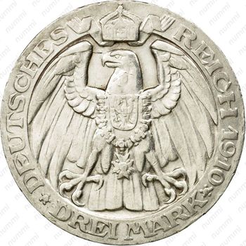 3 марки 1910, университет [Германия] - Реверс
