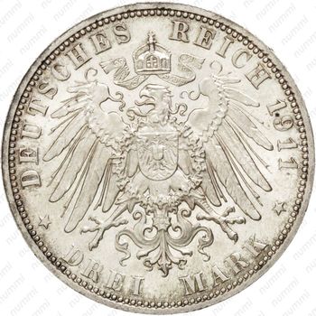 3 марки 1911, D, Луитпольд [Германия] - Реверс