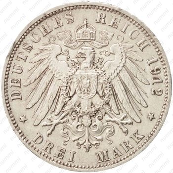 3 марки 1912, F, Вюртемберг [Германия] - Реверс