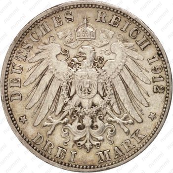 3 марки 1912, G, Баден [Германия] - Реверс