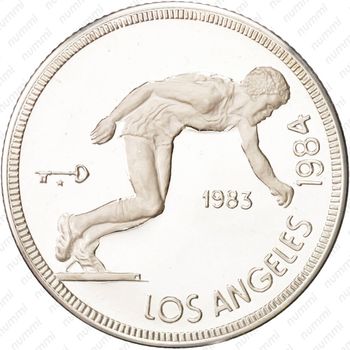 5 песо 1983, XXIII летние Олимпийские Игры, Лос-Анджелес 1984 - Бег [Куба] Proof - Реверс