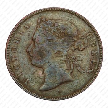 1 цент 1874, H, знак монетного двора: "H" - Хитон, Бирмингем [Малайзия] - Аверс