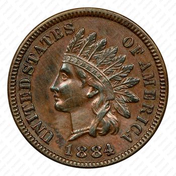 1 цент 1884, Indian Head Cent [США] - Аверс