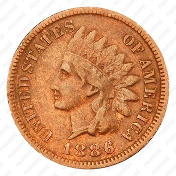 1 цент 1886, Indian Head Cent [США] - Аверс