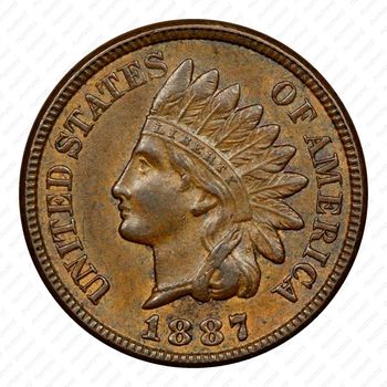 1 цент 1887, Indian Head Cent [США] - Аверс