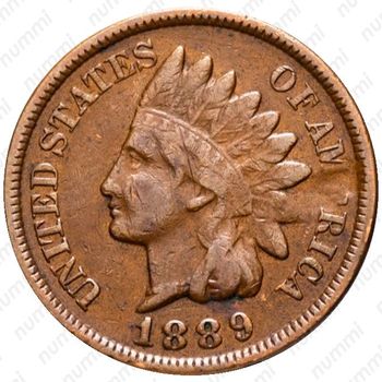 1 цент 1889, Indian Head Cent [США] - Аверс