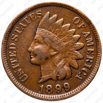 1 цент 1899, Indian Head Cent [США] - Аверс