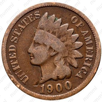 1 цент 1900, Indian Head Cent [США] - Аверс