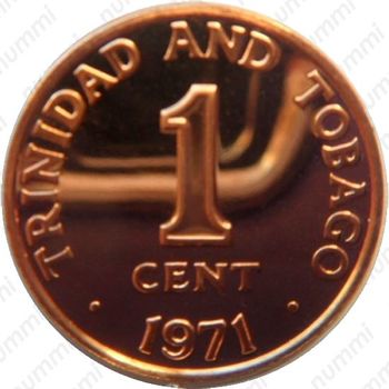 1 цент 1971, FM, знак монетного двора "FM" — The Franklin Mint, США [Тринидад и Тобаго] - Реверс