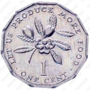1 цент 1975, Алюминий (серый цвет) [Ямайка] - Реверс