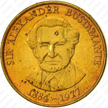 1 доллар 1993, Сталь с латунным покрытием (магнетик) [Ямайка] - Реверс