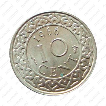 10 центов 1966 [Суринам] - Реверс