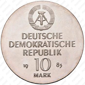 10 марок 1983, 100 лет со дня смерти Рихарда Вагнера [Германия] - Аверс