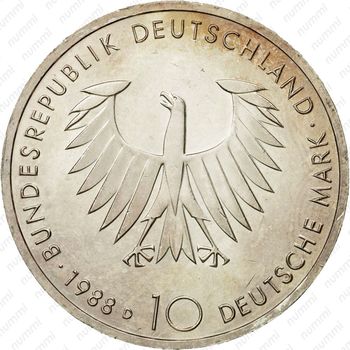 10 марок 1988, Шопенгауэр [Германия] - Аверс