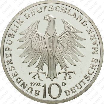 10 марок 1992, 150 лет ордену [Германия] - Аверс