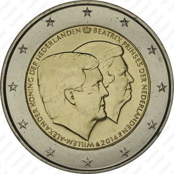 2 евро 2014, Виллем-Александр и Беатрикс Нидерланды [Нидерланды] - Аверс