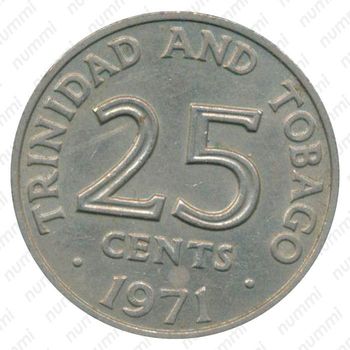 25 центов 1971, без обозначения монетного двора [Тринидад и Тобаго] - Реверс