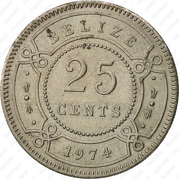 25 центов 1974, Бюст Королевы Елизаветы II [Белиз] - Реверс