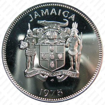 25 центов 1975, Отметка монетного двора "FM" [Ямайка] Proof - Аверс