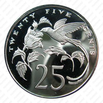 25 центов 1975, Отметка монетного двора "FM" [Ямайка] Proof - Реверс