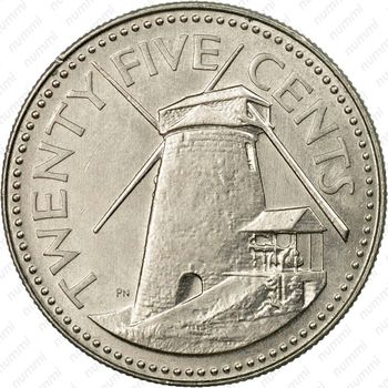 25 центов 1980, без обозначения монетного двора [Барбадос] - Реверс