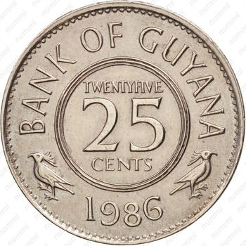 25 центов 1986 [Гайана] - Реверс