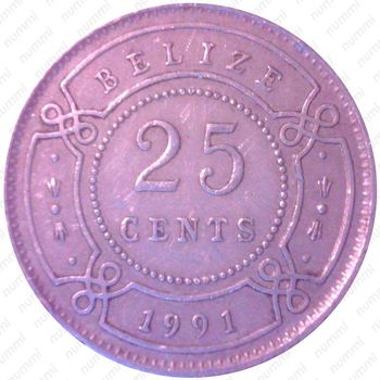 25 центов 1991 [Белиз] - Реверс