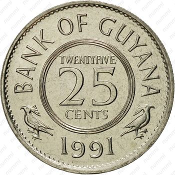 25 центов 1991 [Гайана] - Реверс