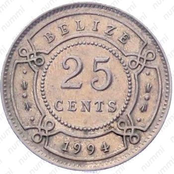 25 центов 1994 [Белиз] - Реверс