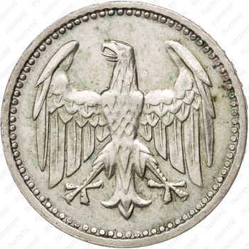 3 марки 1924, F, знак монетного двора "F" — Штутгарт [Германия] - Аверс