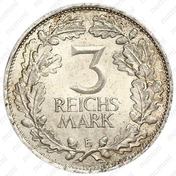 3 рейхсмарки 1925, E, Тысячелетие Рейнской области (Рейнланда) [Германия] - Реверс