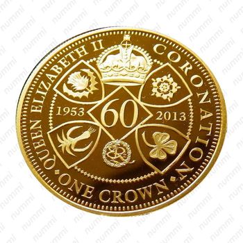 1 крона 2013, 60 лет коронации королевы Елизаветы II [Тристан-да-Кунья] - Реверс