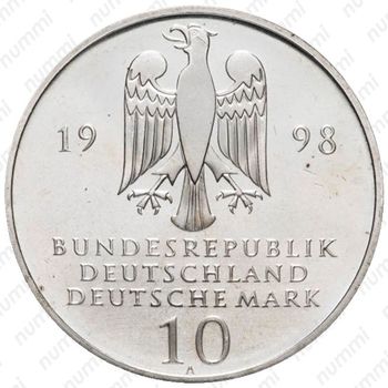 10 марок 1998, A, фонд Франке [Германия] - Аверс