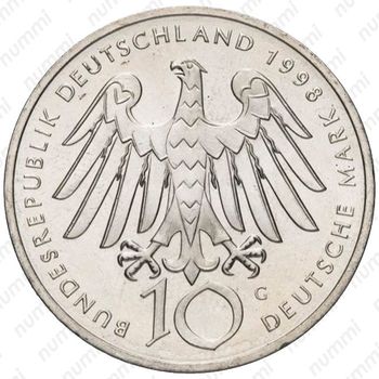 10 марок 1998, G, Хильдегарда Бингенская [Германия] - Аверс