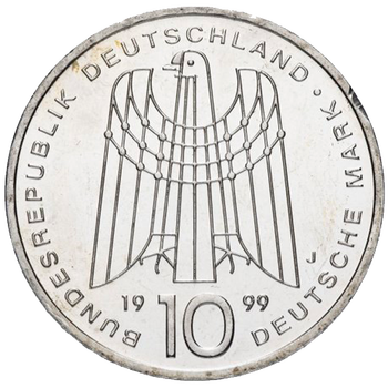 10 марок 1999, J, 50 лет благотворительной организации SOS-Kinderdorfer [Германия], фото 