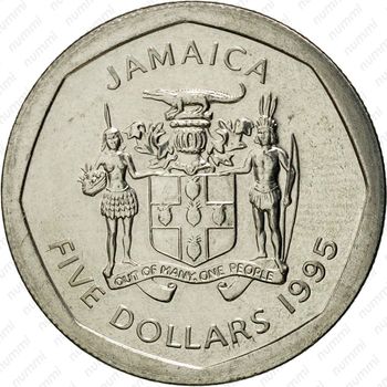 5 долларов 1996 [Ямайка] - Аверс