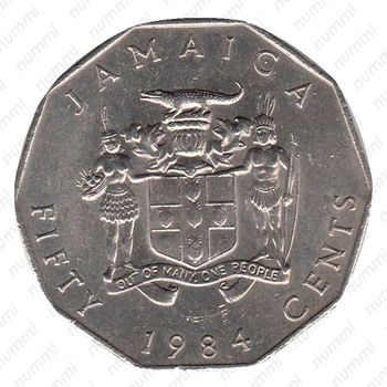 50 центов 1984, без обозначения монетного двора [Ямайка] - Аверс