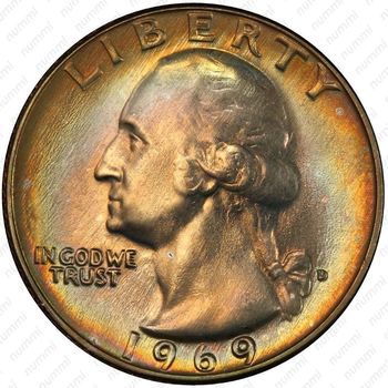 25 центов 1969 - Аверс