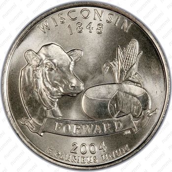 25 центов 2004, Висконсин - Реверс